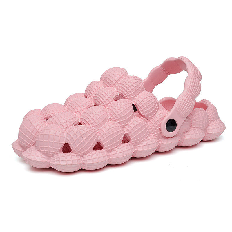 Children's Hole Shoes Baby Boy And Girl Summer Lychee Two-way Beach Shoes Bubble Baotou Outdoor Leisure Pajamas Outdoor Sandals