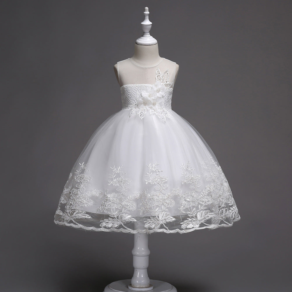 Girls Elegant Party Dress with princess-style design, soft fabric, and flared skirt for birthdays, weddings, parties, and festive occasions