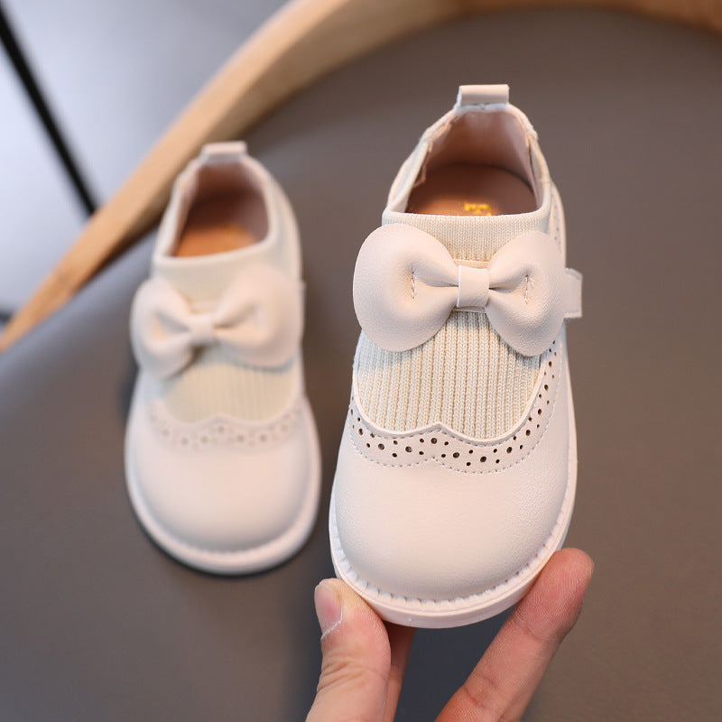 Girls Leather Shoes Female Treasure Bottom Toddlers Princess Single Shoes (Available)