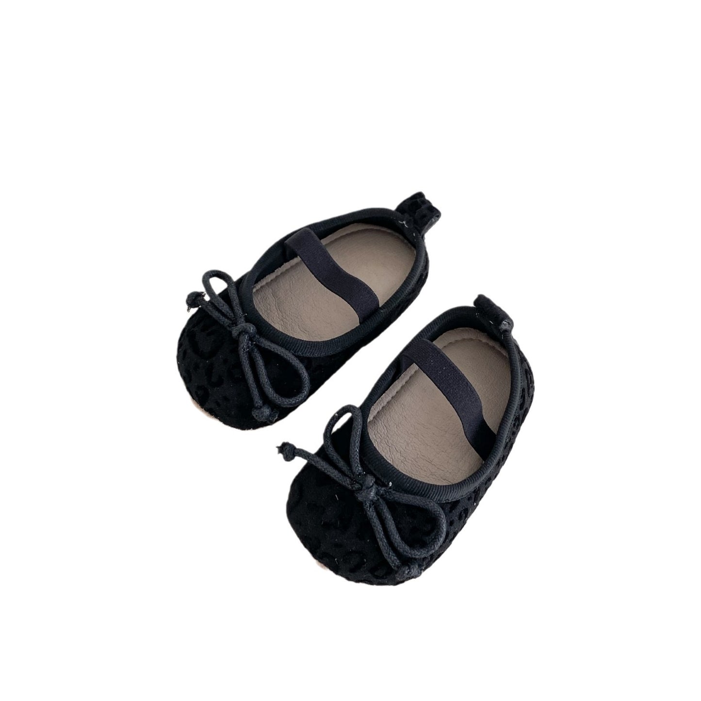 Spring And Autumn Infant Baby Girl Soft Bottom Toddler Shoes Hu Die Knot Leopard Print Round Toe Shoes