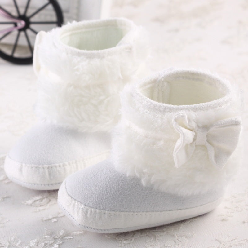 Baby Girl Soft Bottom Snow Plus Velvet Thermal Toddler Shoes