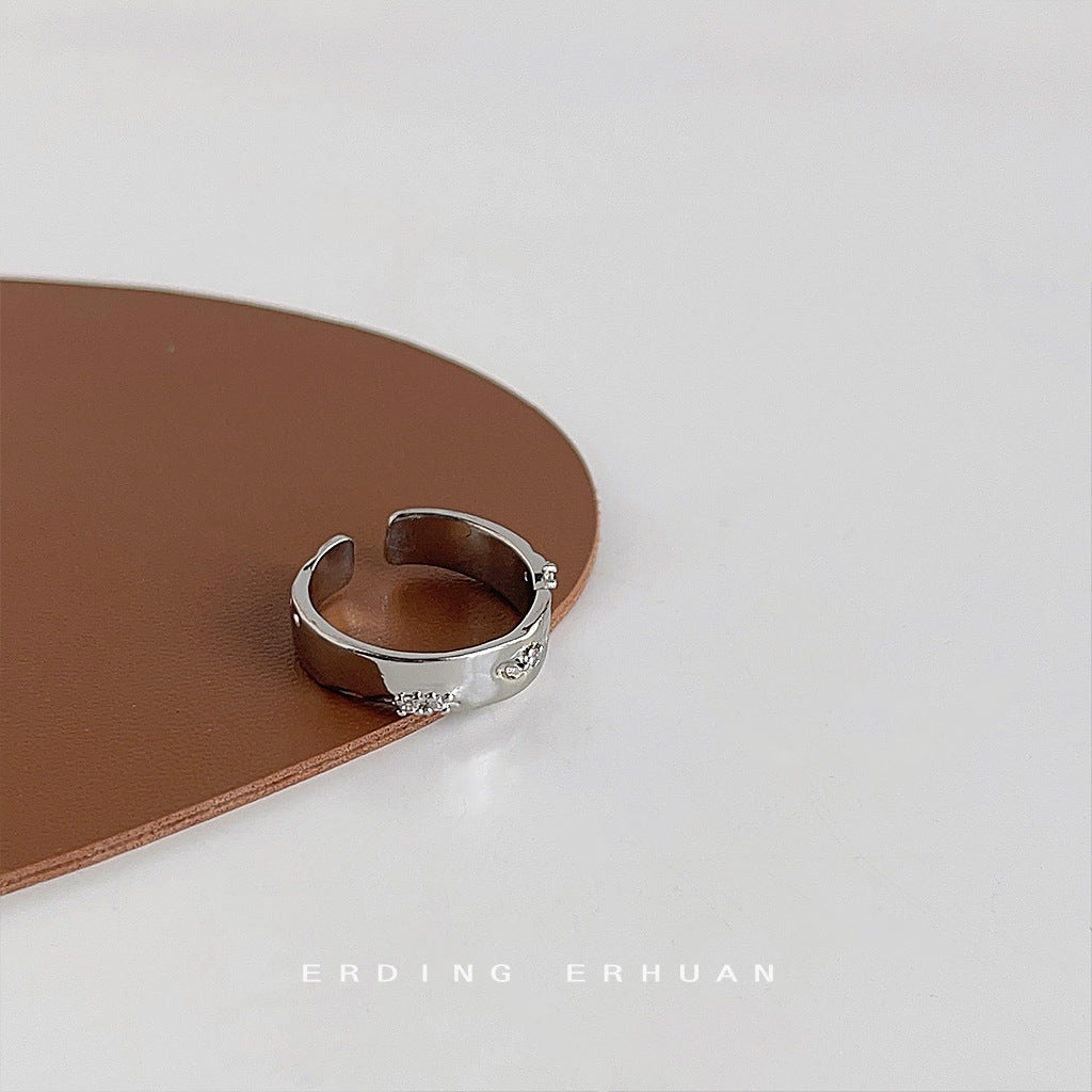Micro-pave Zircon Open Adjustable Ring