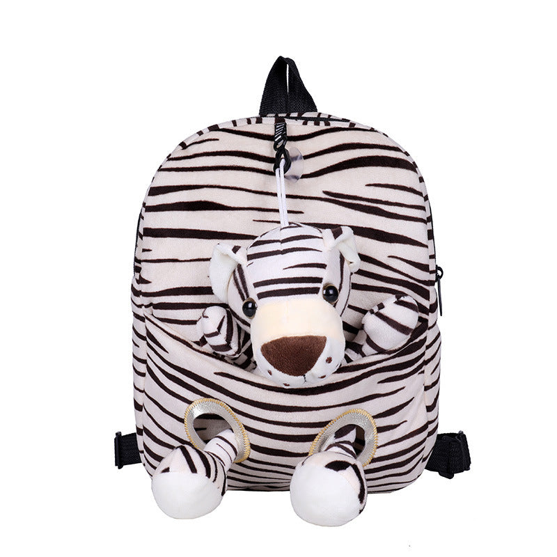 Cartoon Cute Plush Double Shoulders Kindergarten Backpack