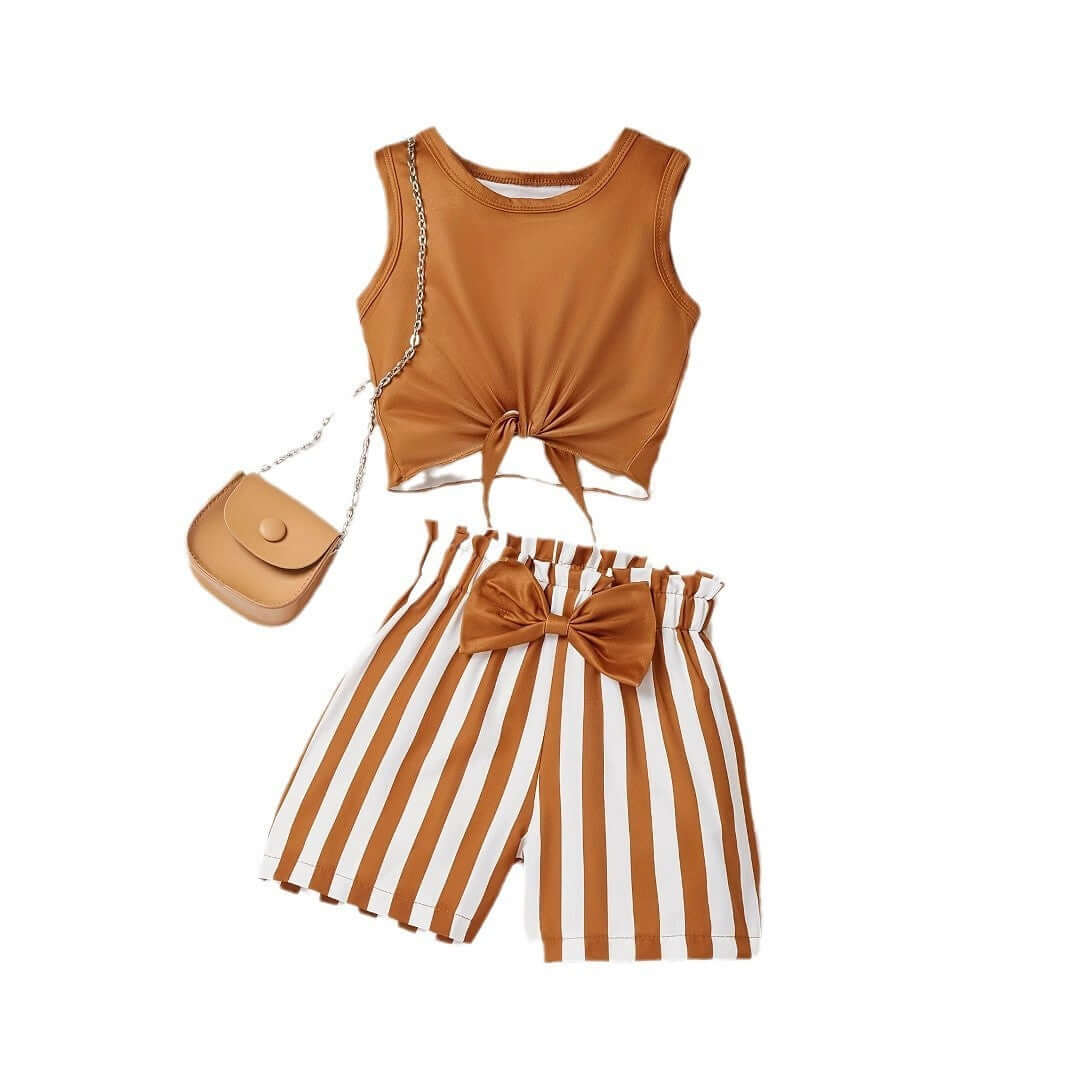 Girls Vest Shorts Set Bangladesh Round Neck - Small China Town