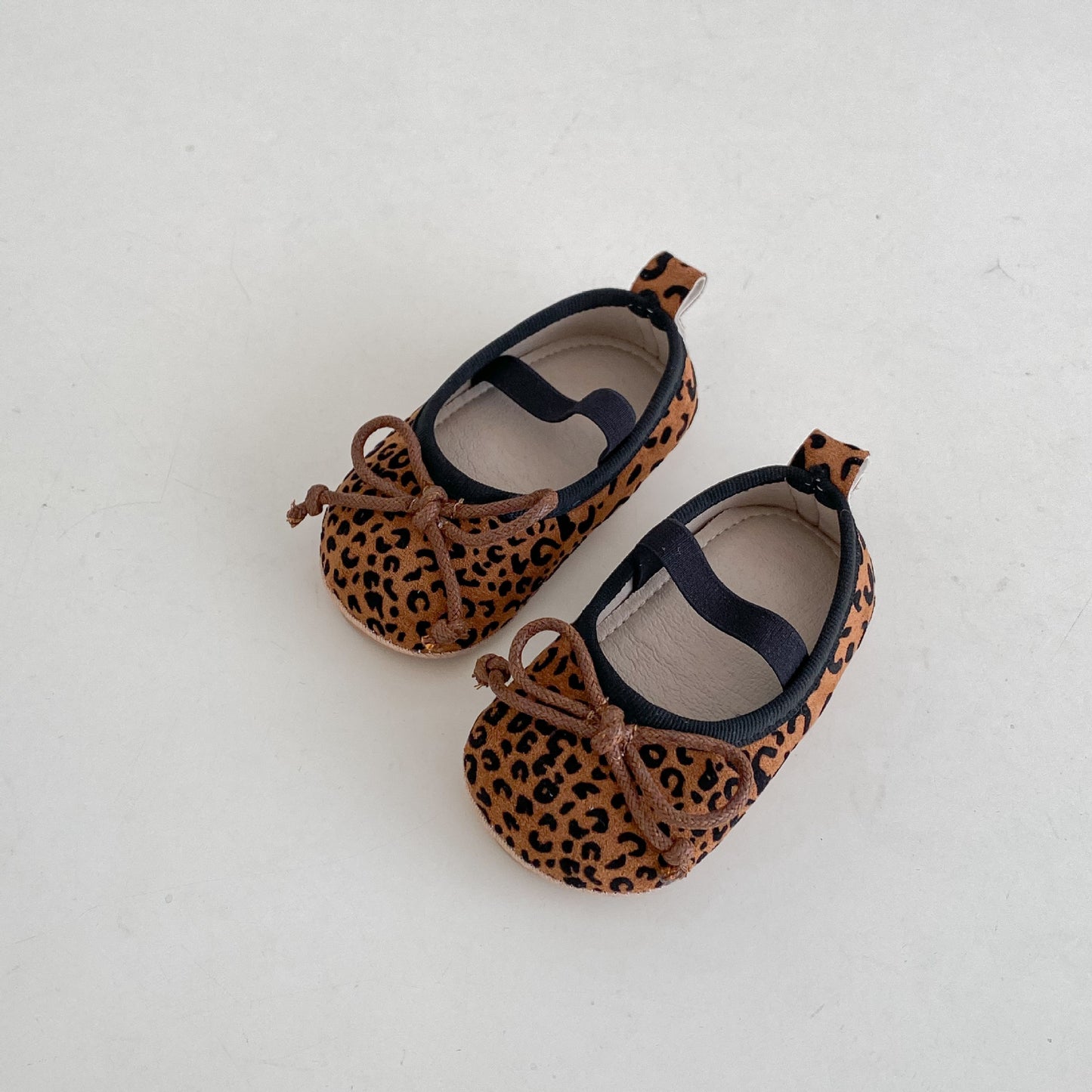Spring And Autumn Infant Baby Girl Soft Bottom Toddler Shoes Hu Die Knot Leopard Print Round Toe Shoes
