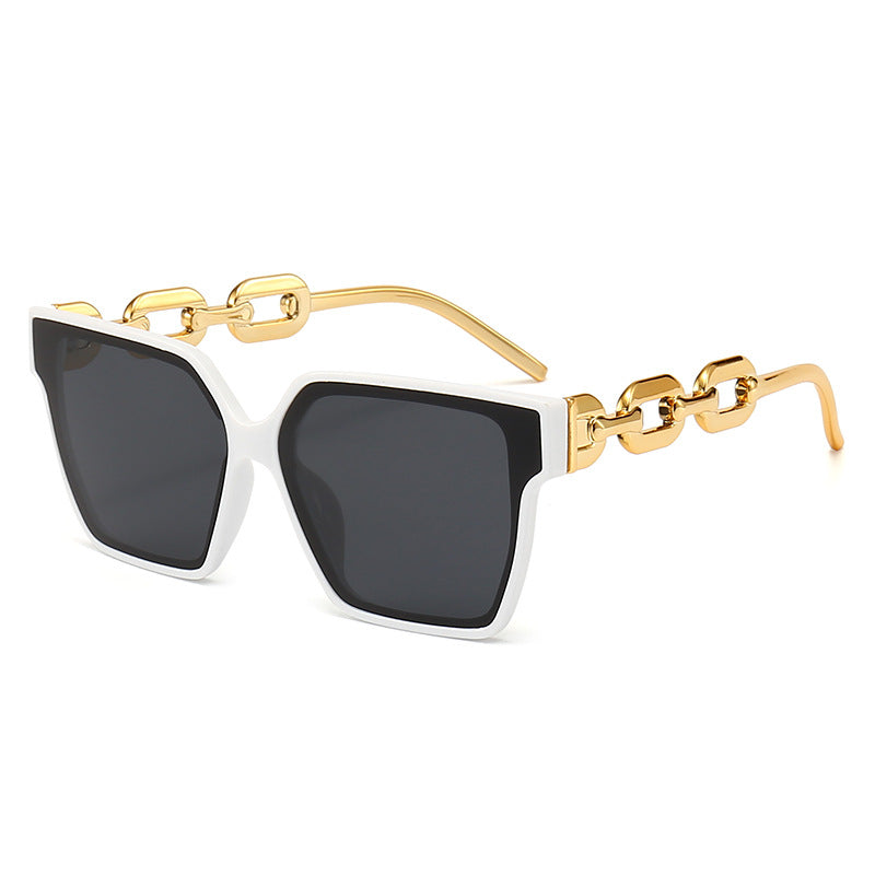 New Large Square Frame Men's And Women's Street Shot Fashion Sunglasses