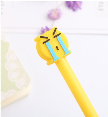 Creative cartoon cute expression black gel pen full needle pen gel pen advertising pen primary school stationery