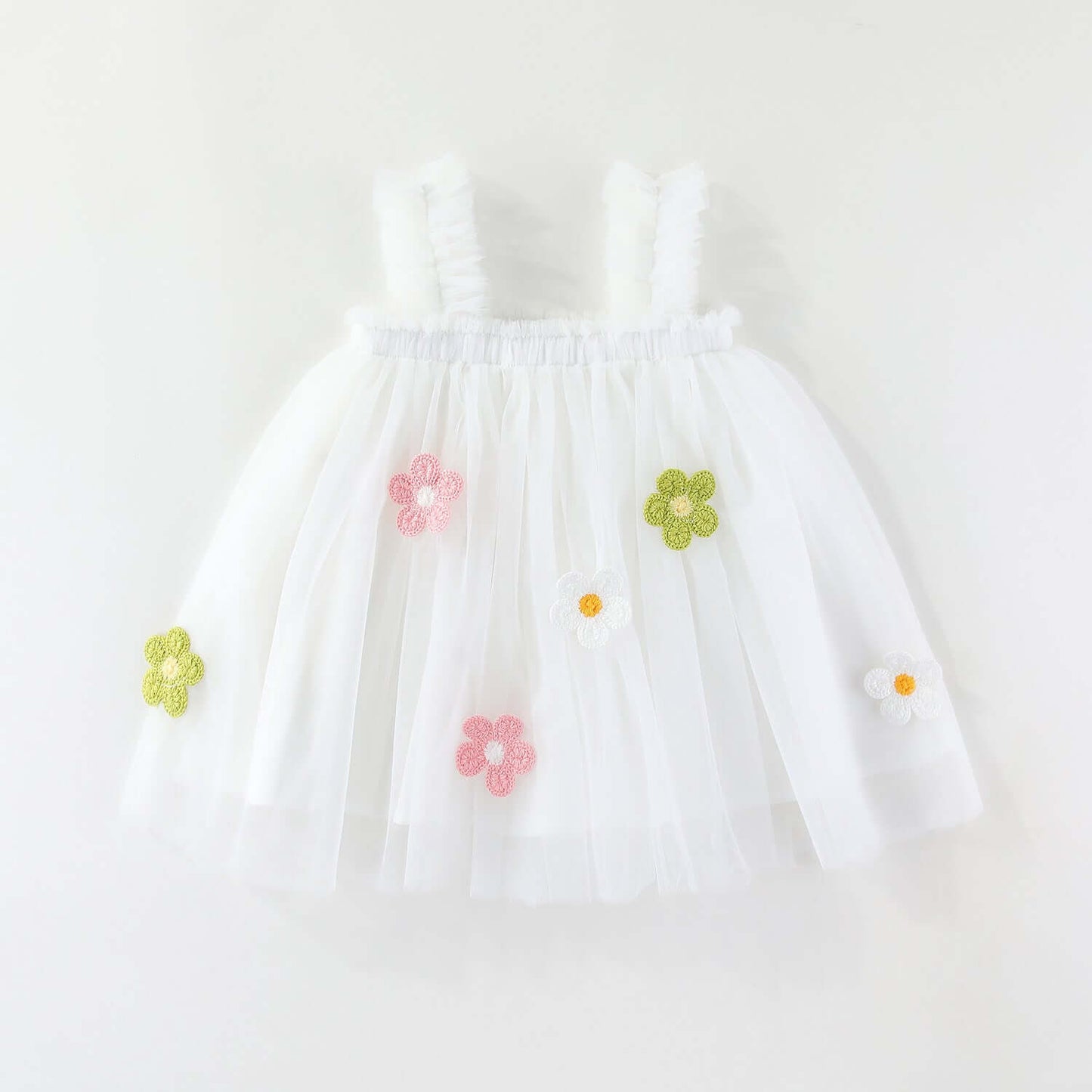 Girls Flower Mesh Dress Bangladesh Spaghetti Strap - Small China Town