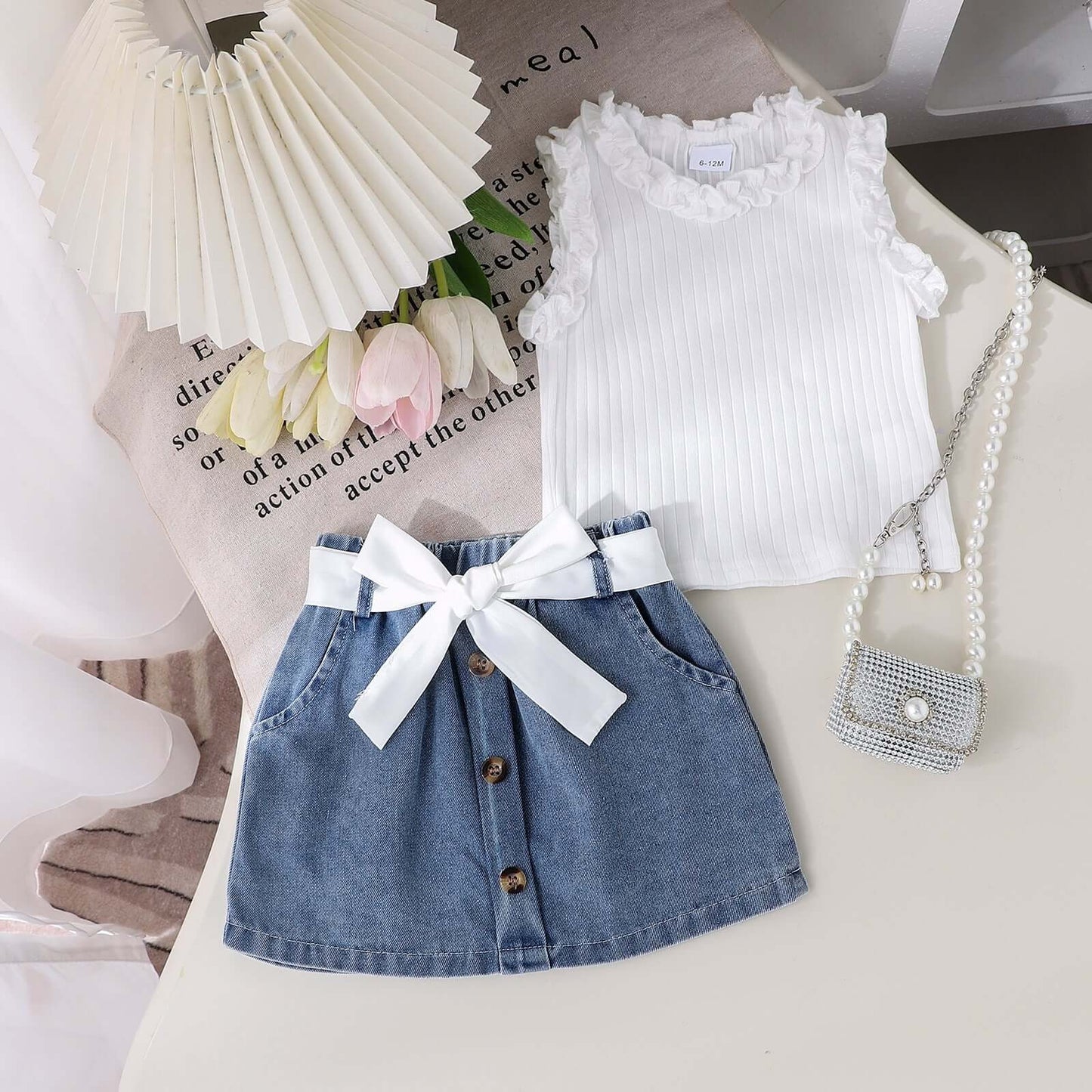 Girls Denim Skirt Set Bangladesh Three Piece - Small China Town