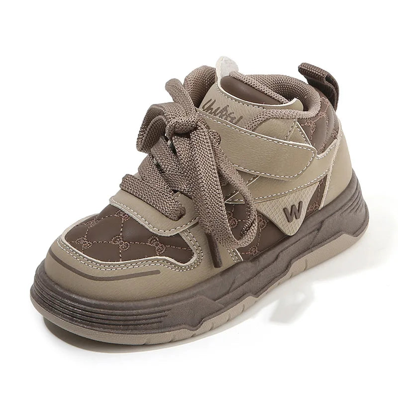 2025 High-Top Casual Sneakers for Boys and Girls Soft-Soled Bread Shoes for Spring Fall Autumn Sports Comfortable Baby Shoes