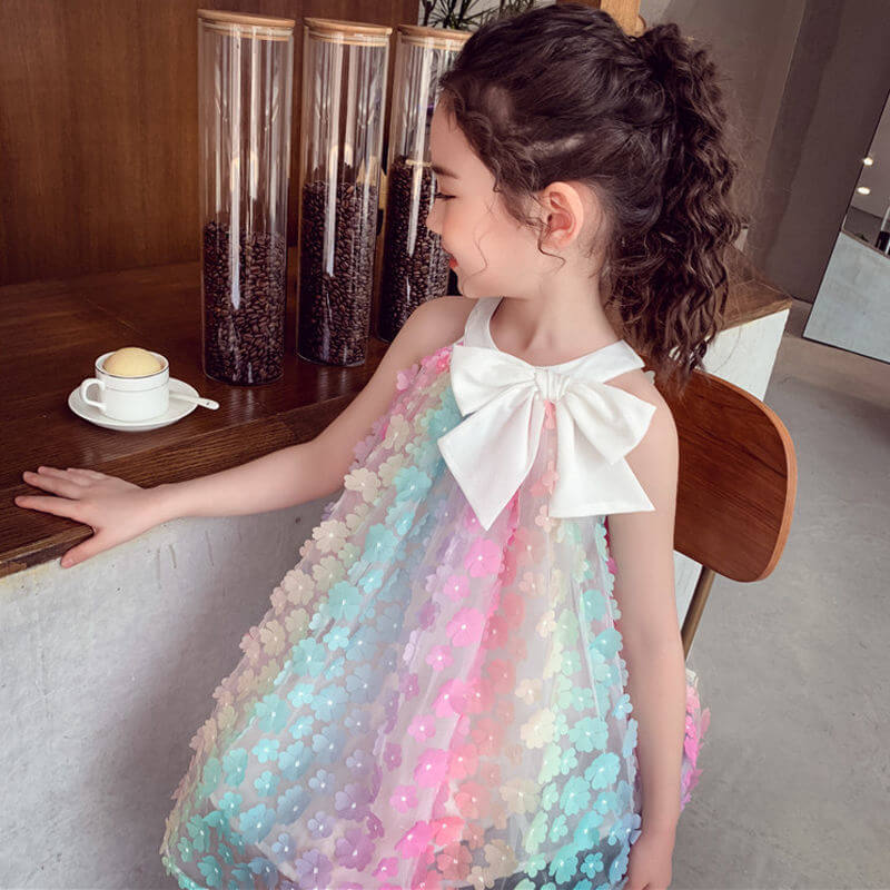 Girls Sleeveless Princess Dress Bangladesh 3D Flower - Small China Town