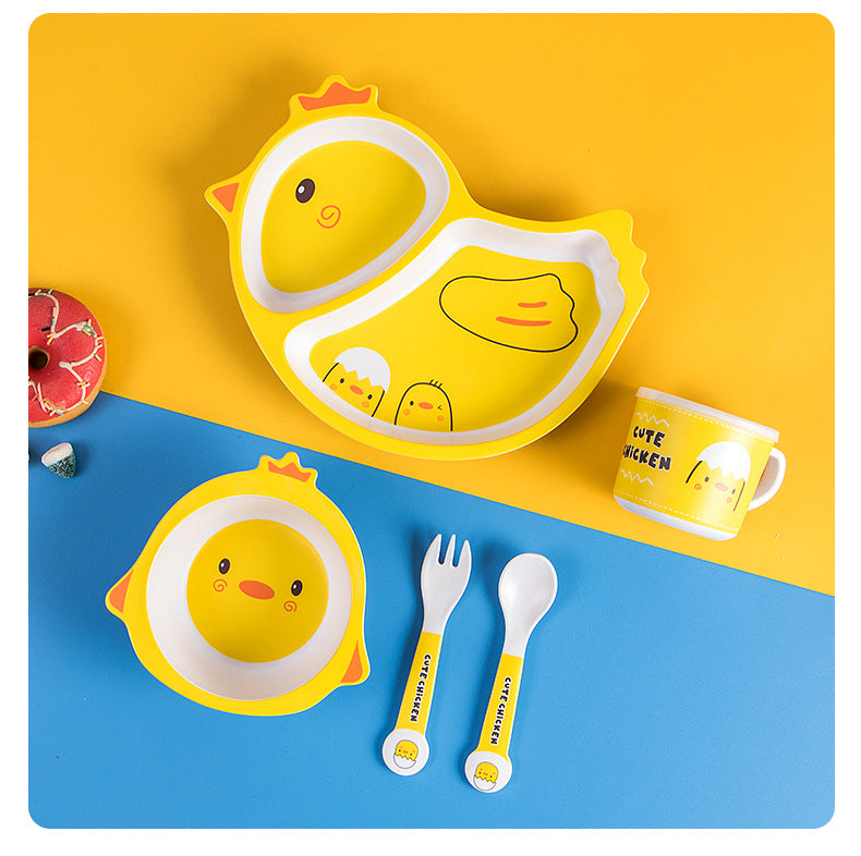 Baby feeding bowl with Bamboo Fiber spoon and Bamboo Fiber straw (Available)