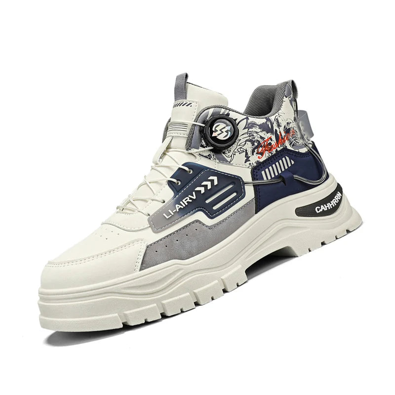 Men's Casual Outdoor Boots Fall Breathable Trendy Versatile Leisure Knob Board Shoes Anti-slip Riding Fashion Sneakers (Available)
