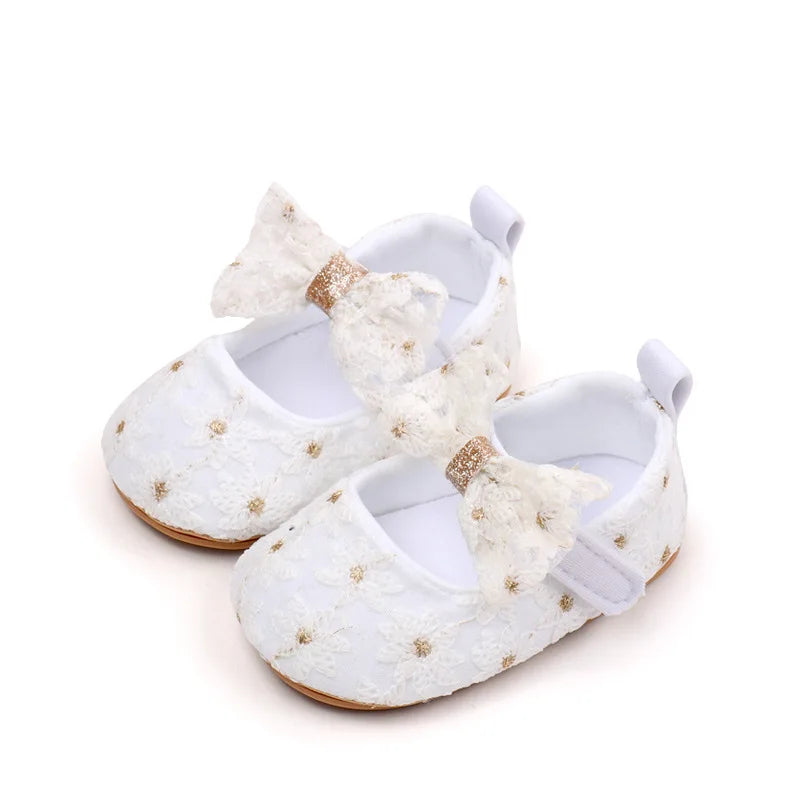 Baby Girl Shoes Cute Sweet Mary Janes Flats Infant First Walkers Spring Autumn Toddler Little Girls Wedding Party Princess Shoes