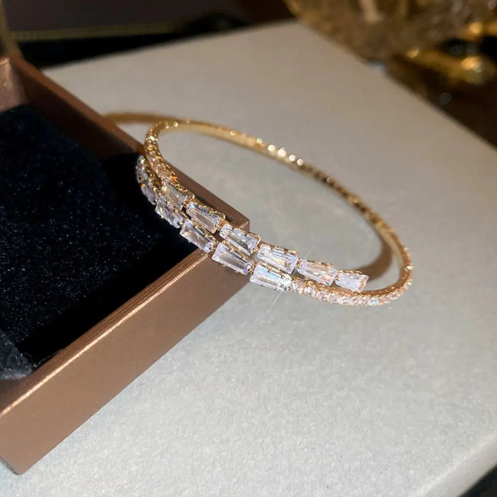 Couple Bangles Decoration Jewelry Accessories Women Gift Simple Pulseras Full Rhinestone Bracelet Women Bracelets Cuff Bangles