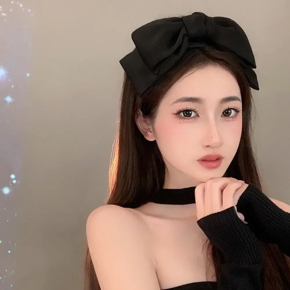 Accessories Advanced Sense Black Bow Headband for Women Girls Princess Hairbands Hair Hoop Accessories