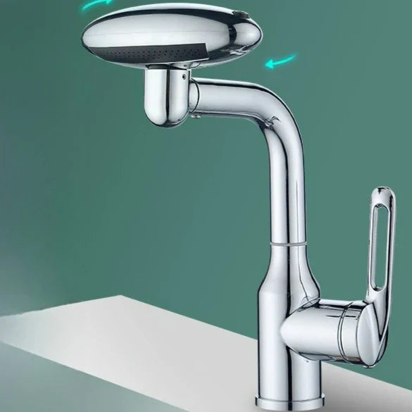 Multi Functional Waterfall Basin Faucet 4 Modes Stream Sprayer 360° Rotation Hot Cold Water Sink Mixer Stainless Steel Wash Tap