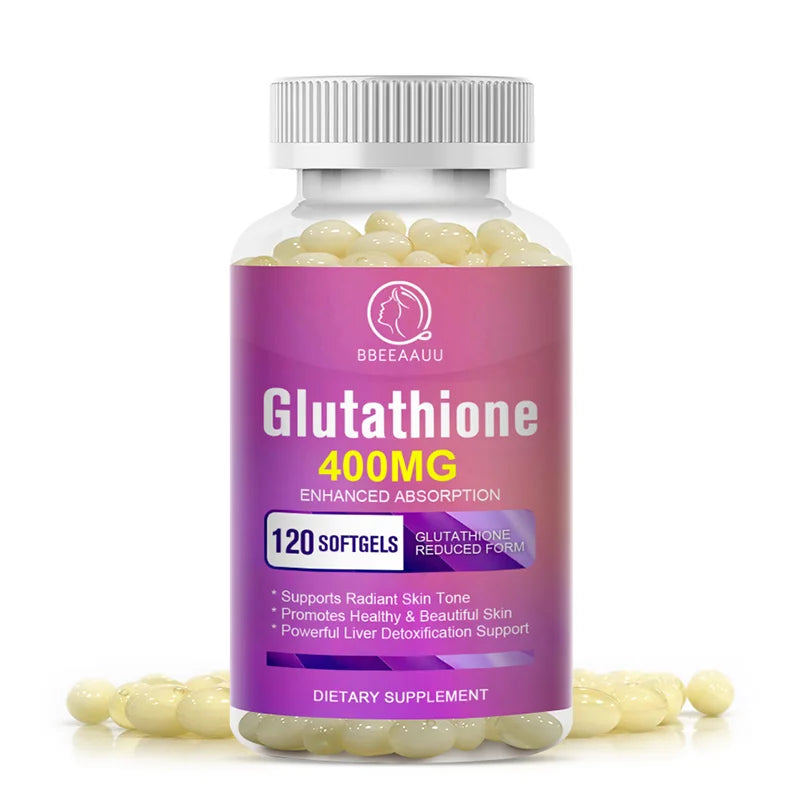 BBEEAAUU 400MG Glutathione Capsule Whitening Skin Antioxidant Anti-aging Detox Support Liver Health Facial Cleansing Light Spots