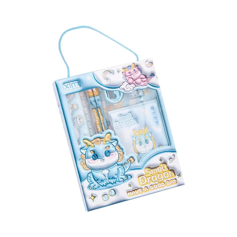 1 Set Cartoon Stationery Set Including Pencil Notebook Ruler Eraser Pencil Sharpener Student School Supplies Stationery Gifts