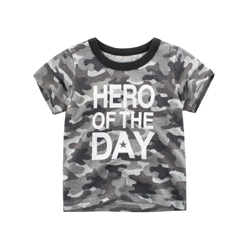 Jumping Meters Hot Selling Boys Girls Summer Baby T Shirts Short Sleeve Cartoon Cars Toddler Tees Tops Boys Girls Clothing