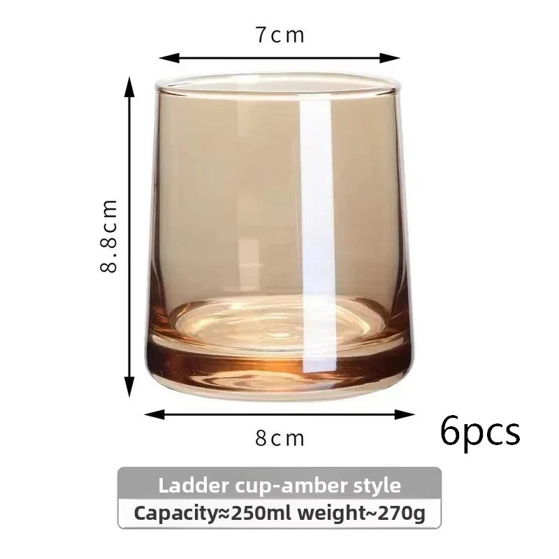 INS-style glass cups,colored trapezoidal couple's household whiskey glasses, bar and hotel mouthwash cups, beer mugs, water cups