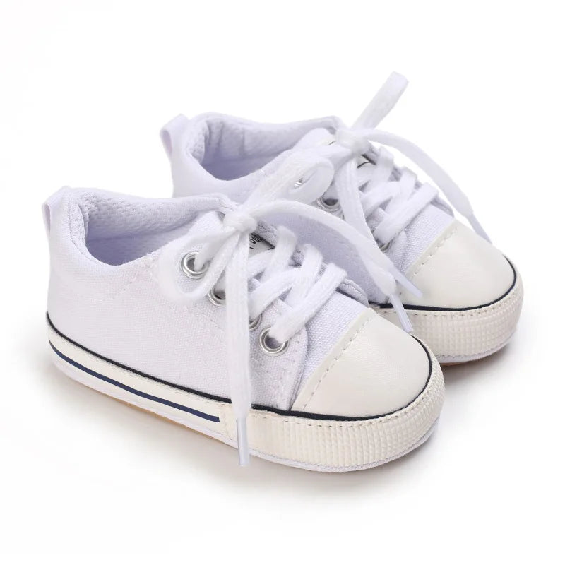Baby Boys Girls Canvas Shoes Non-slip Rubber Sole Comfortable Soft Unisex Baby Basketball Shoes 0-18M