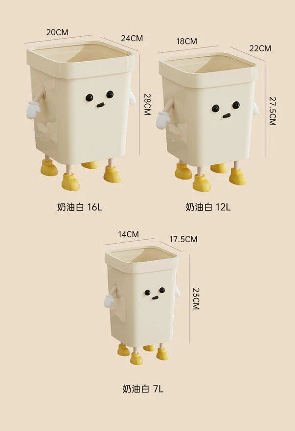 Cartoon cute creative trash can household high value living room kitchen garbage storage bucket bathroom bedroom wastebasket