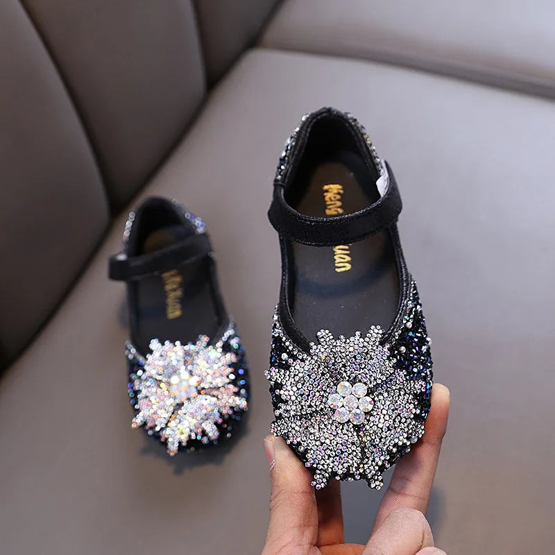 Spring Autumn Kids Fashion Leather Shoes 2025 New Girls Causal Performance Shoes Shallow Princess Ballet Children's Flat Shoes