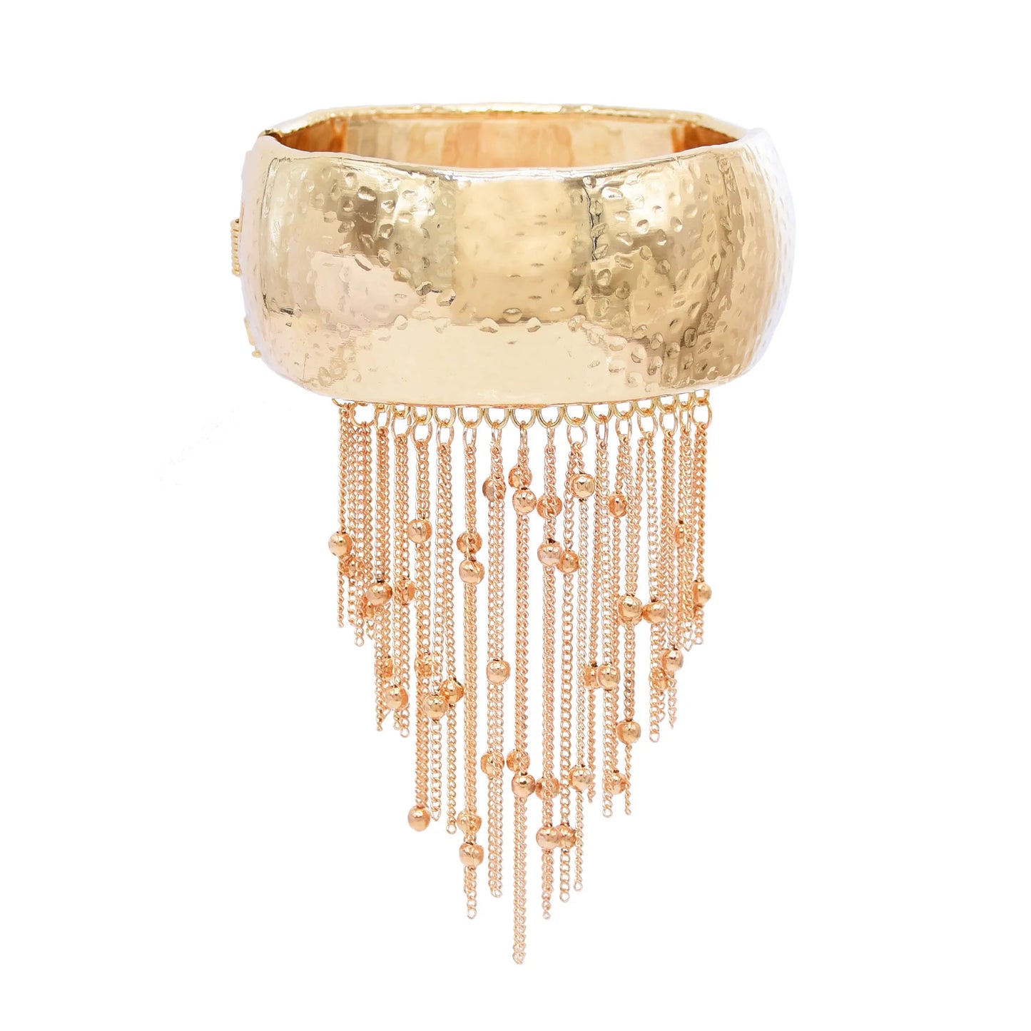 Trendy Simple Bead Chain Tassel Bracelet for Women New Hip Hop Rock Exaggerated Festival Party Wide Bracelet Jewelry Accessories