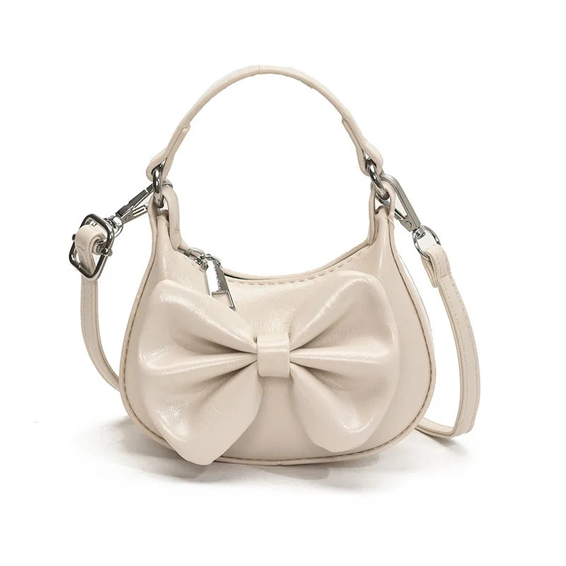 Kids Girls Cute Bowknot Handbag Fashion Crossbody Bag Detachable Strap Mini Shoulder Bag for Children Stylish Purse