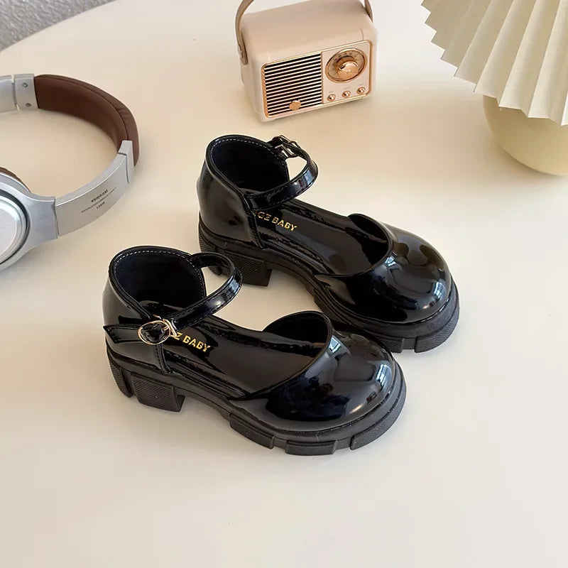 Children Leather Shoes for Girls New Fashion French Style Soft Anti-slippery Versatilel Chic Princess Mary Jane Shoe