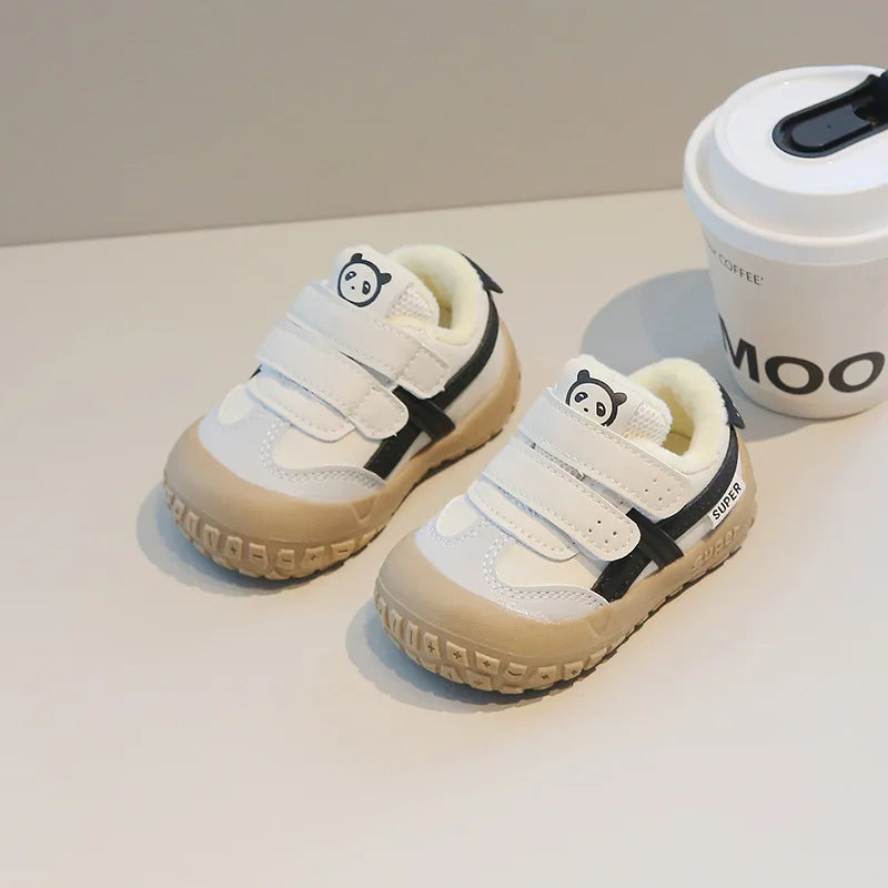 Baby Sneakers Warm Fur Inside Infant Shoes Autumn Winter Little Boys Girls Casual Shoes For Baby Pink, Yellow