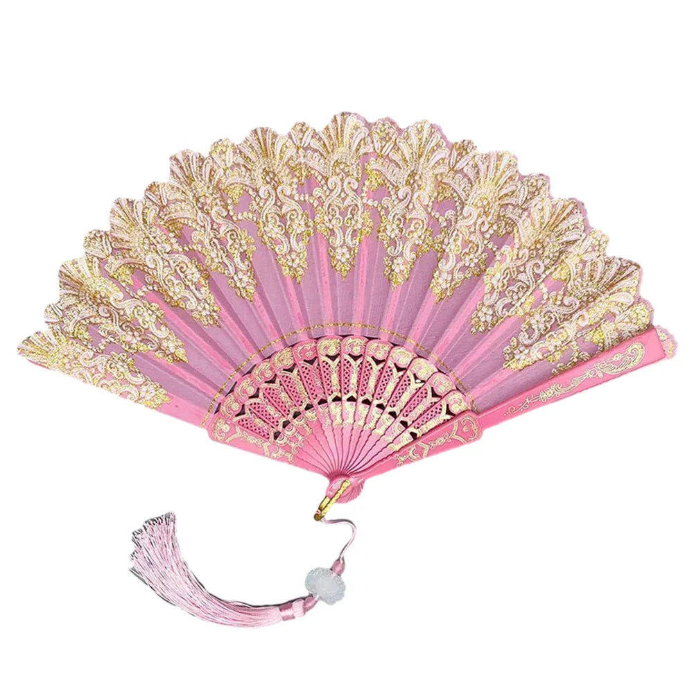 Wedding,Dance,Handheld,Folding Fan,Plastic Fan,Chinese Style,Art Craft