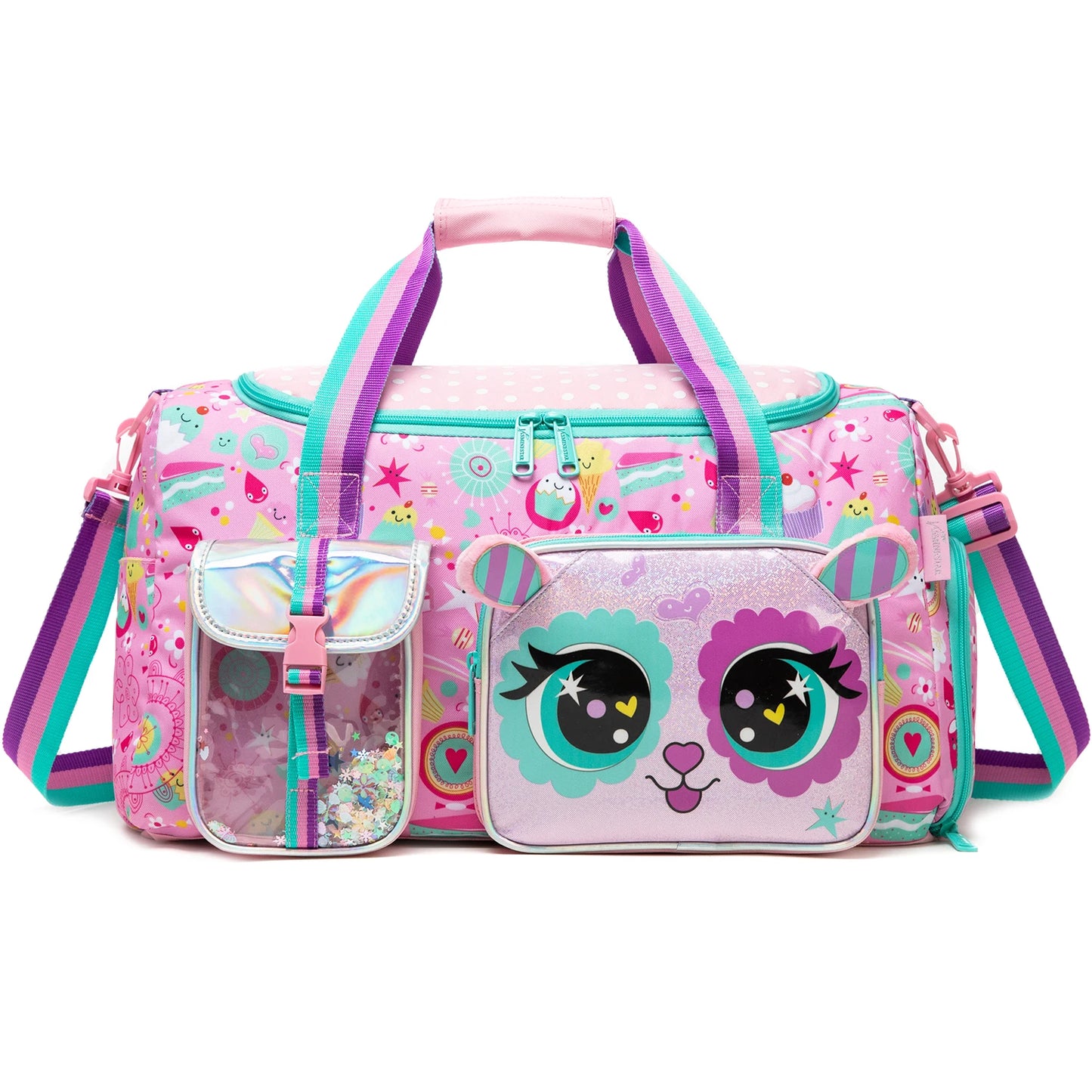 Girls Travel Duffle Bag with Shoe Compartment Sports Duffel Pack Travel Luggage Handbag Outdoor Camping