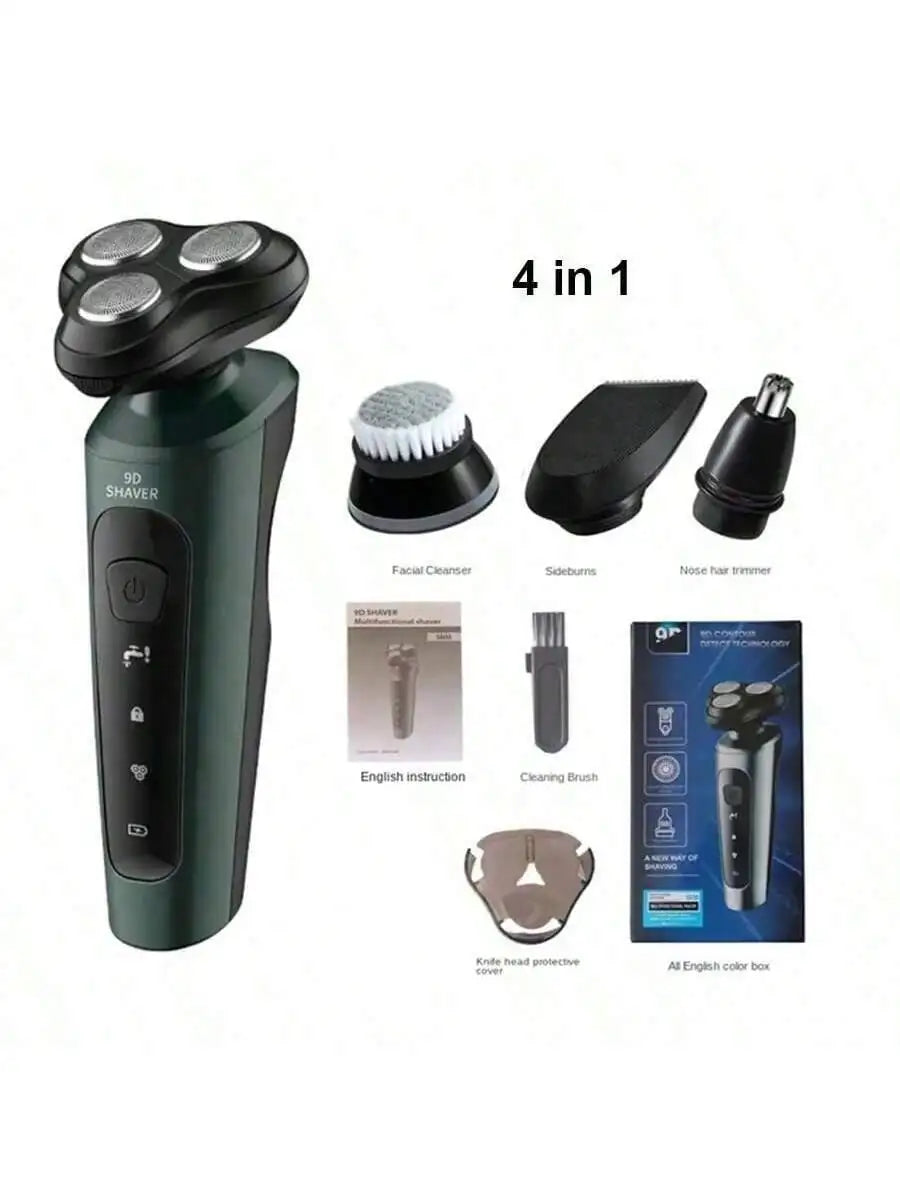 9D Electric Shavers For Men Waterproof Electric Trimmer Razor Wet Dry Use Rechargeable Battery Rotary Shavers Machine Shaving