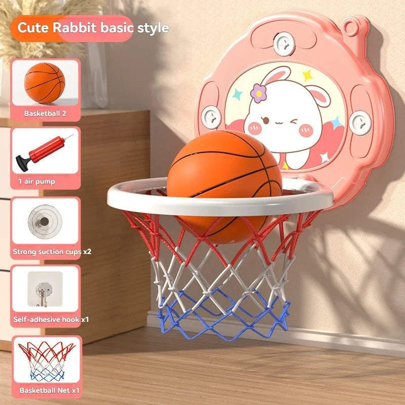 New Children's Basketball Frame Indoor Shooting Hanging Baby Basketball Stand 1-5 Year Old Baby Home Ball Toy No Punching