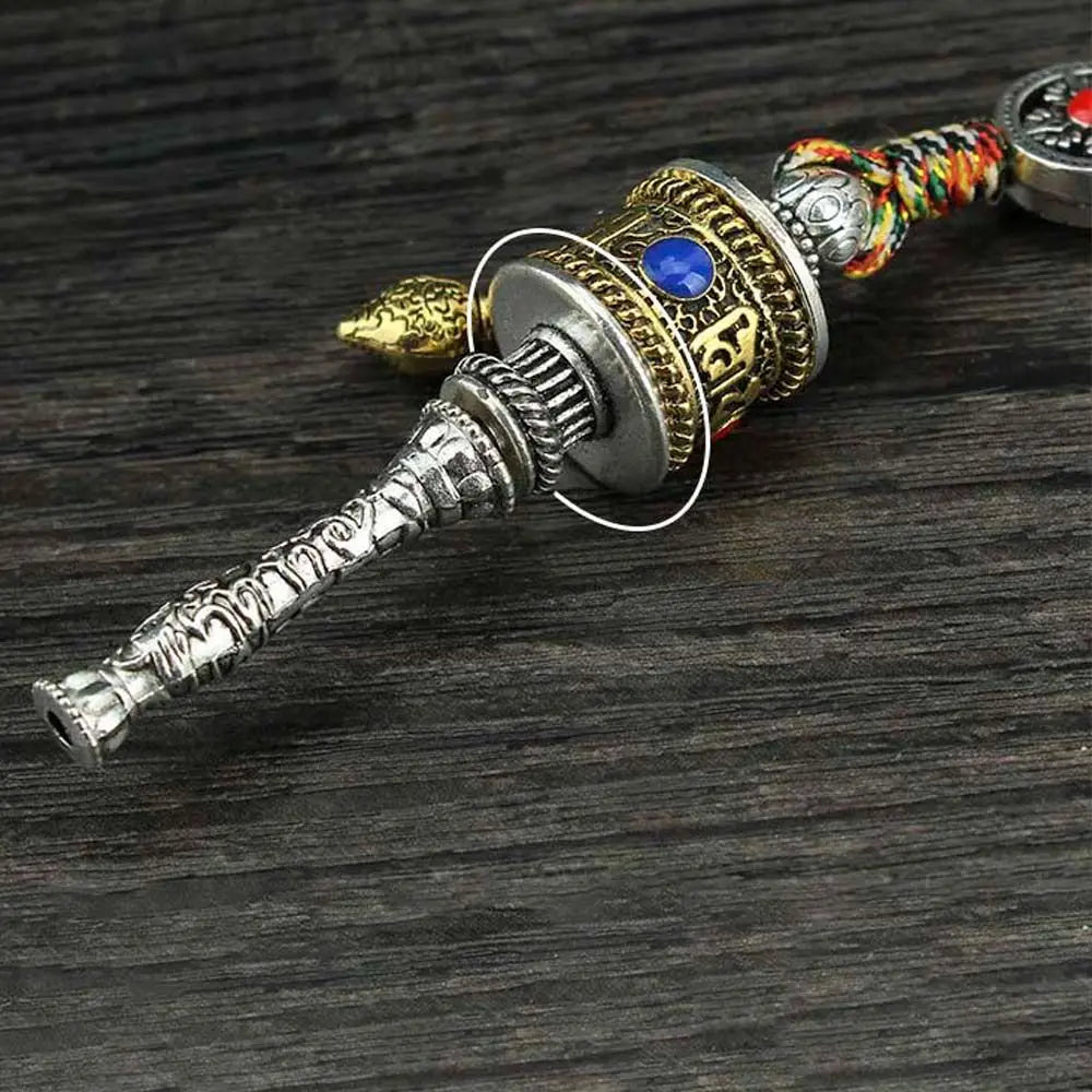 Accessories Car Ornament Women Men Jewelry Bag Pendants Key holder Vajra car keychain Prayer Wheel Pendants Buddhist keychain