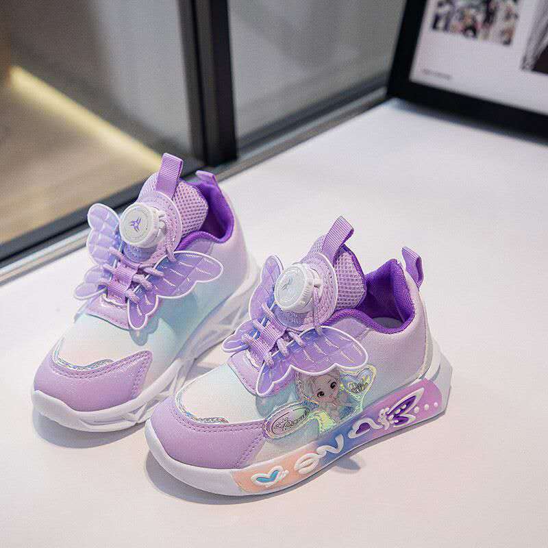 New Princess Elsa Shoes with Leather Surface, Super Soft Waterproof Children's Sports Shoes (Copy)