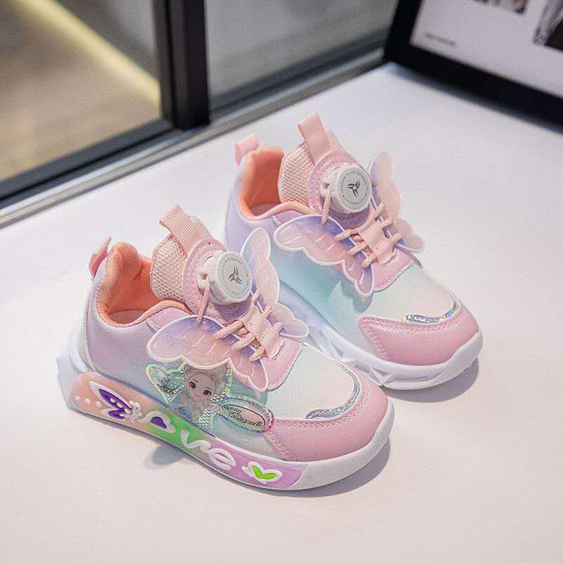 New Princess Elsa Shoes with Leather Surface, Super Soft Waterproof Children's Sports Shoes (Copy)