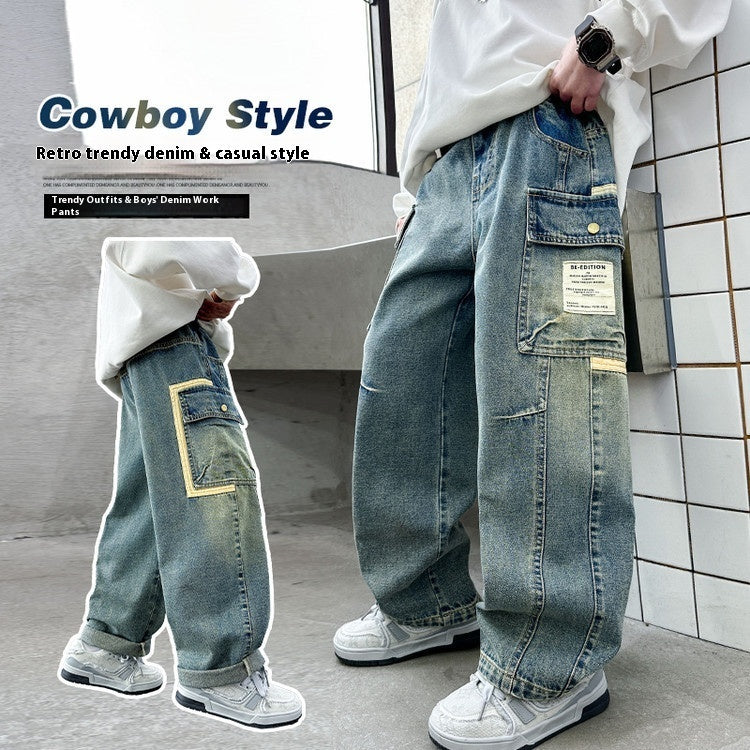 Children's Wear Boys Spring Clothing Pants Straight (Available)