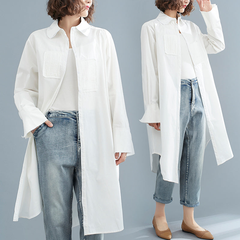 Literary Simple Long Sleeve Plus Size Women's Clothing