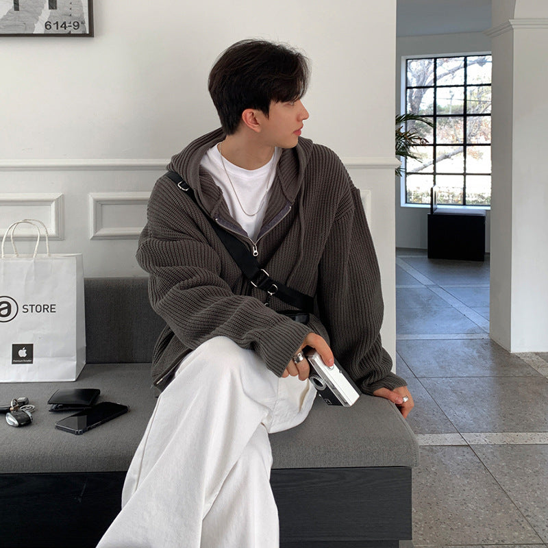 Retro Lazy Style Thick Trendy Cotton Knitwear