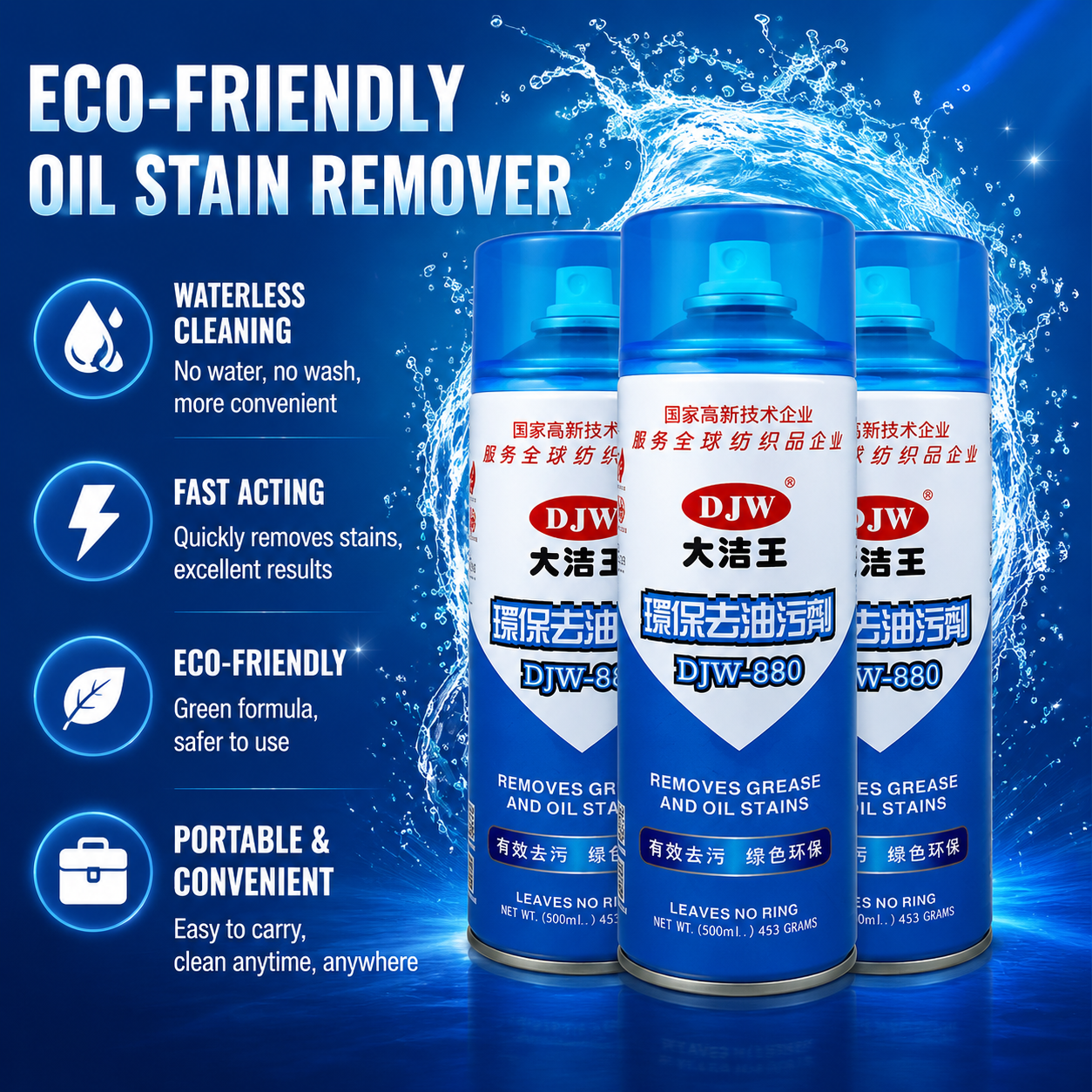 Great Clean King Stain Remover, Garment Factory Oil Stain Remover, One-Spray Cleaner, New Product for Accessories and Sewing Machines
