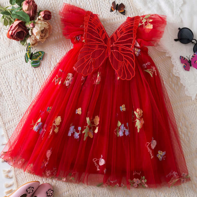 Girls Chiffon Skirt Bangladesh Flower Embroidery - Small China Town