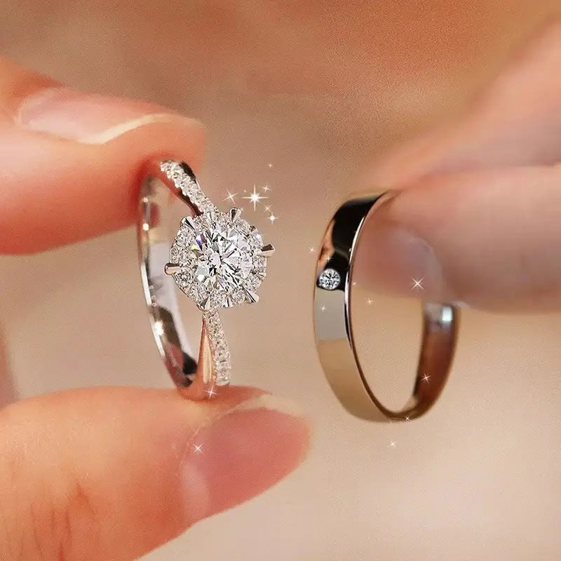 High-end Six-prong Simulated Women's Minimalist Ring