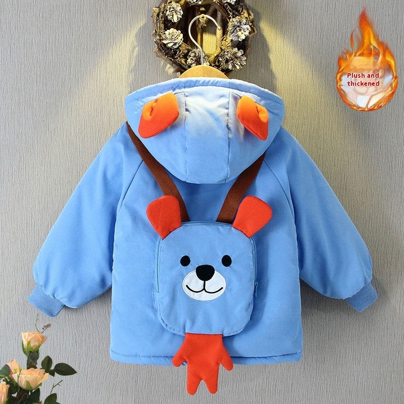 Boys' Autumn And Winter Clothes Velvet Padded Thickened Coat