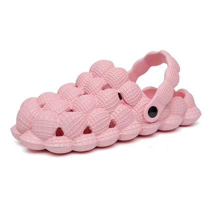 Children's Hole Shoes Baby Boy And Girl Summer Lychee Two-way Beach Shoes Bubble Baotou Outdoor Leisure Pajamas Outdoor Sandals