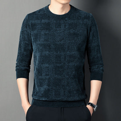 Winter Fleece-lined Chenille Sweater For Men