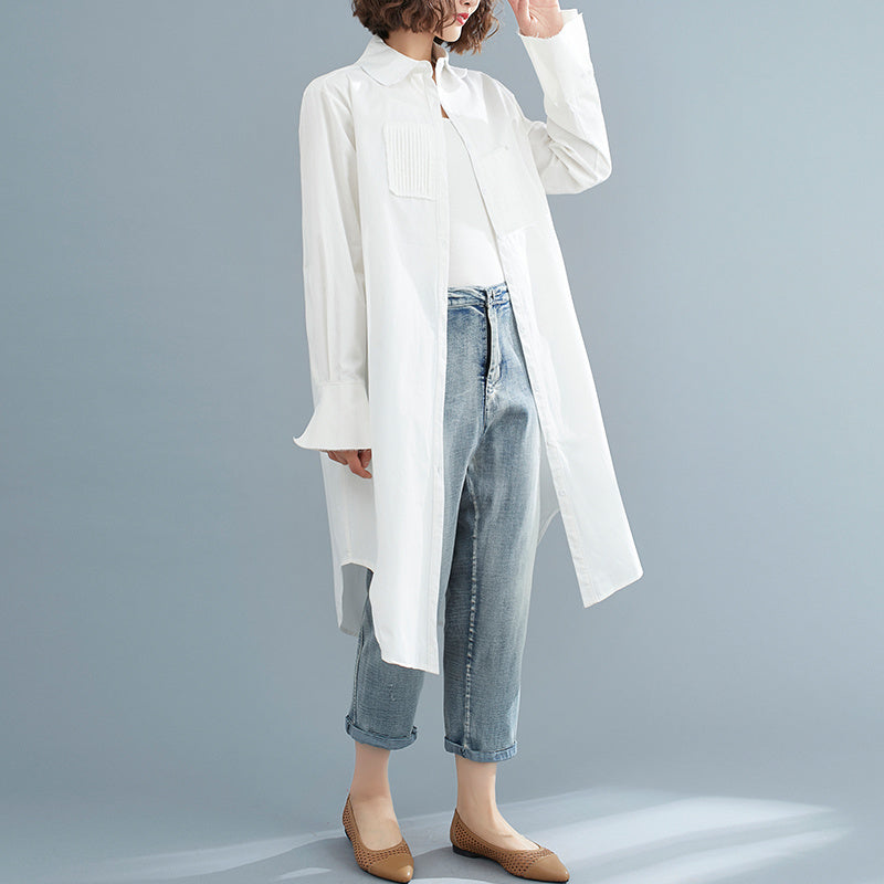 Literary Simple Long Sleeve Plus Size Women's Clothing