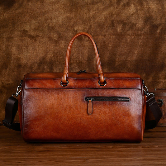 Top Layer Leather Bag Handmade Retro Large Capacity